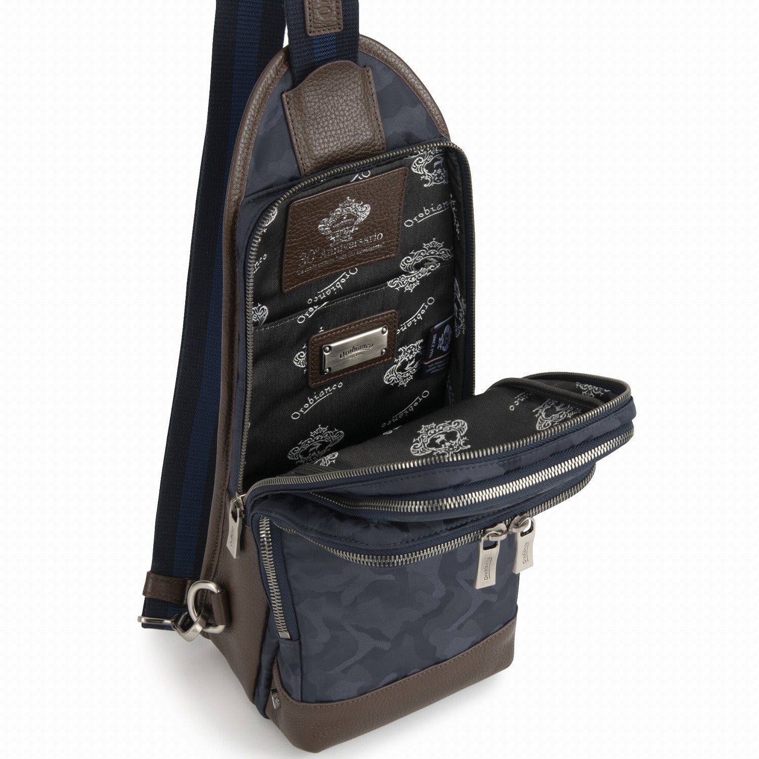 【30周年記念モデル】Orobianco/オロビアンコ ソロペルテ 30th ボディバッグ 5L 93194 01:ブラック ボディバッグ 5L