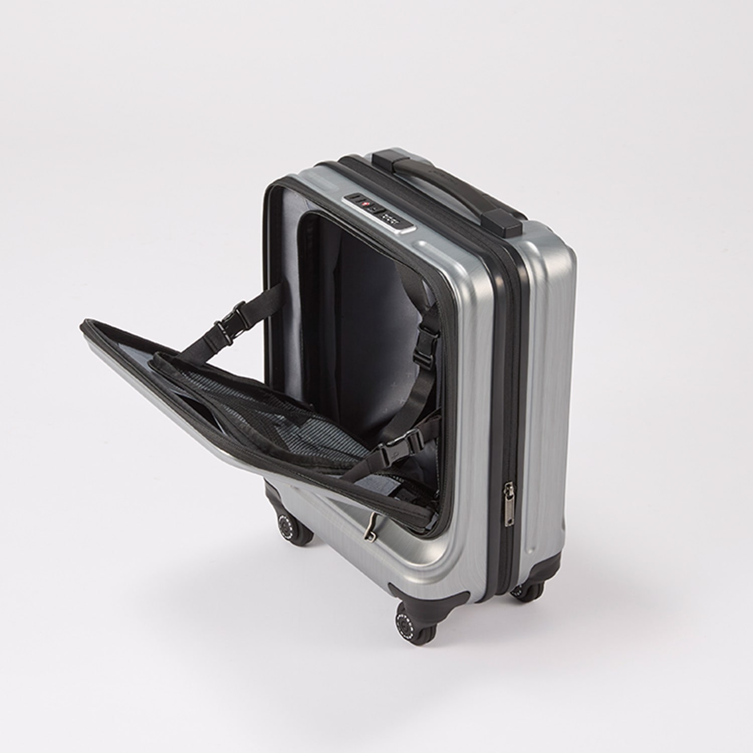 PROTECA/プロテカ フレスターEX 機内持ち込み キャスターストッパー フロントオープン 26/33L 01550 02:ガンメタリックヘアライン 26/33L