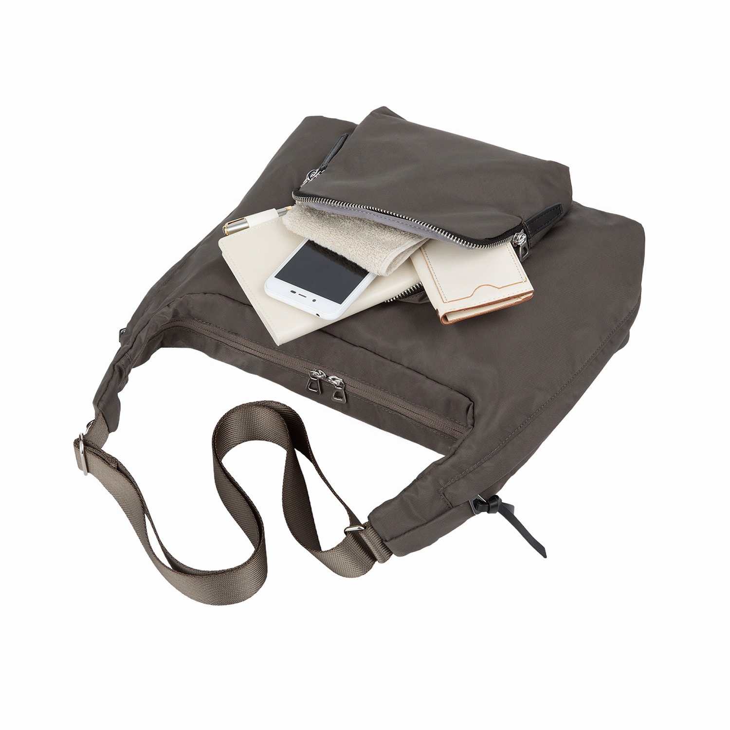 ace./エース HAyU フィカス ショルダーバッグ 19103 09:チャコール ショルダーバッグ L