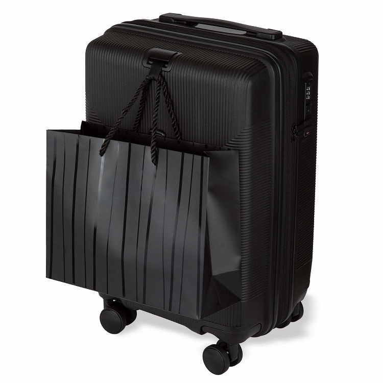 RIMINI/リミニ INJ417 スーツケース 機内持ち込み 双輪 32/37L エキスパンダブル 05821 01:ブラック 32/37L