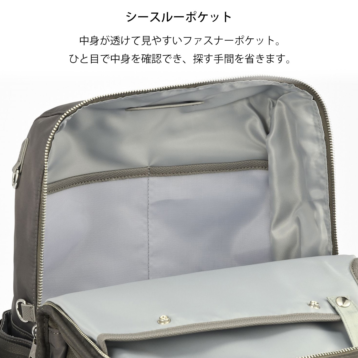 W&.Day/Night リッカノーツ スクエアリュック A4サイズ 14.0インチPC収納 19162 09:ダークグレー A4/14.0インチPC収納