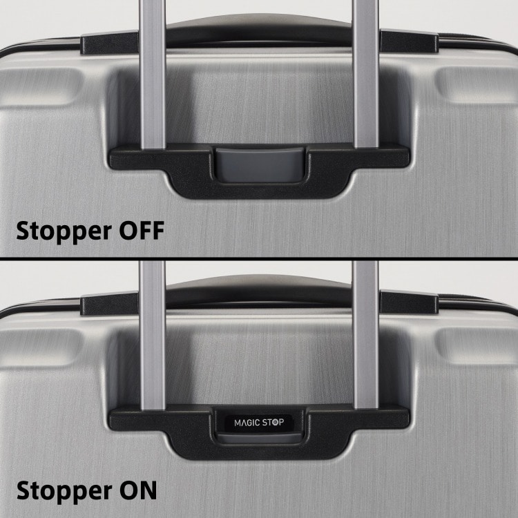 手元のボタンで簡単に車輪を固定できるキャスターストッパー