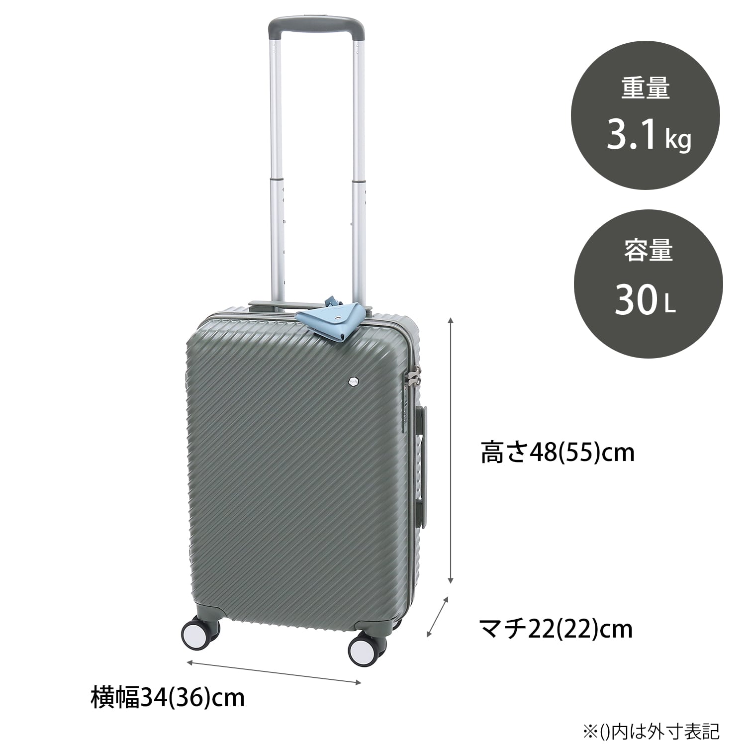 W&.Day/Night HaNT コラボ スーツケース 機内持ち込み 30L 送料無料 05101 04:モスグリーン 30L(機内持ち込みサイズ)