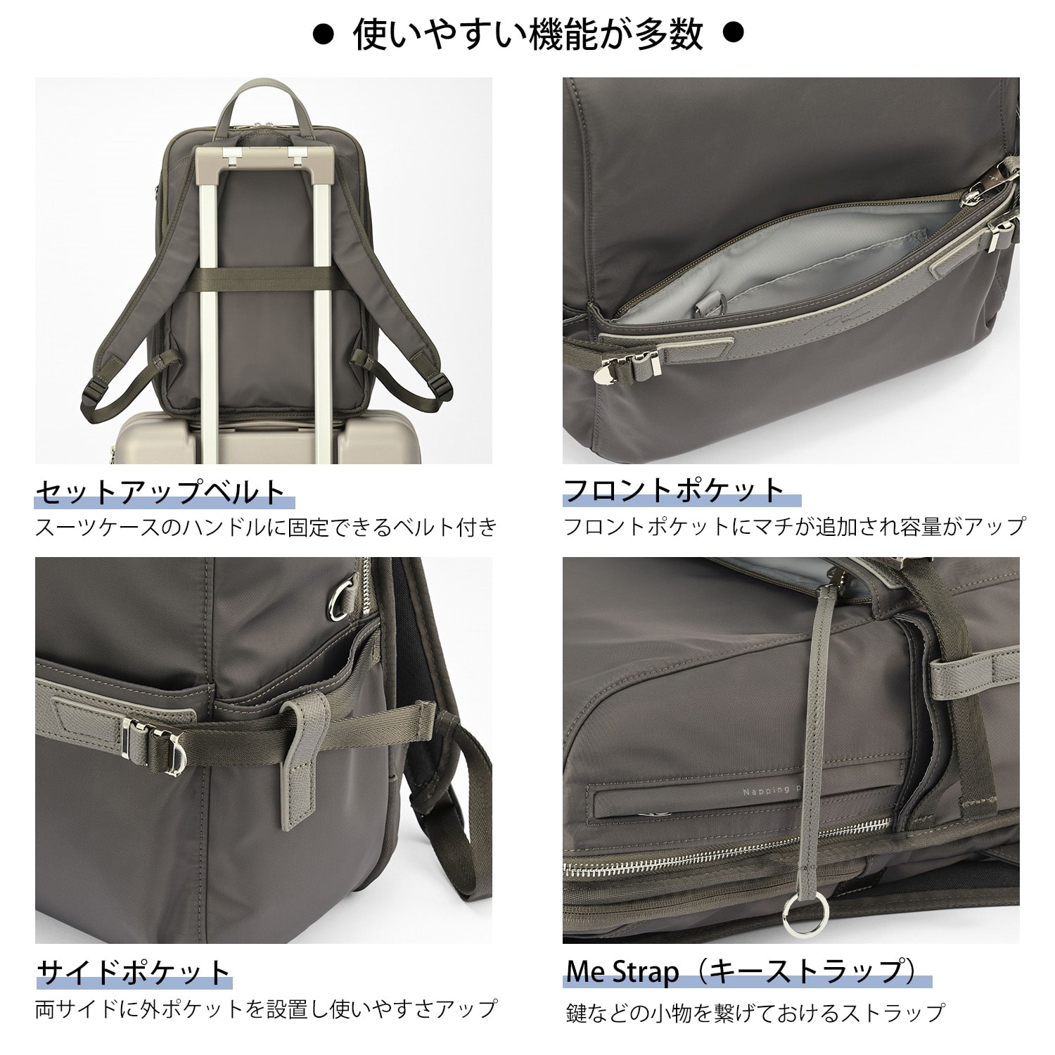 W&.Day/Night リッカノーツ スクエアリュック A4サイズ 14.0インチPC収納 19162 09:ダークグレー A4/14.0インチPC収納