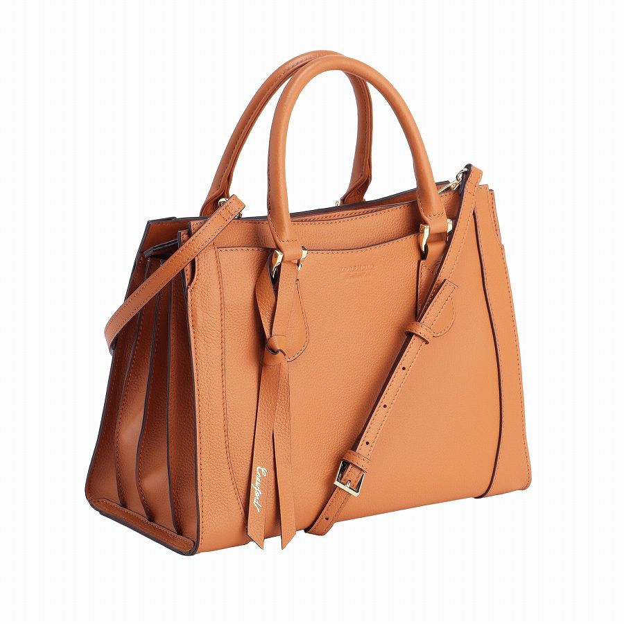 Jewelna Rose クロフォード 本革 ハンドバッグ ミドルサイズ 送料無料 11922 02:ラスティーキャメル