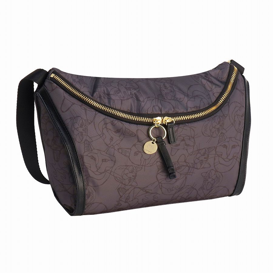 ace./エース HAyU ユッカ ボディバッグ 17835 08:チャコール(ネコヘッド柄) ボディバッグ 大