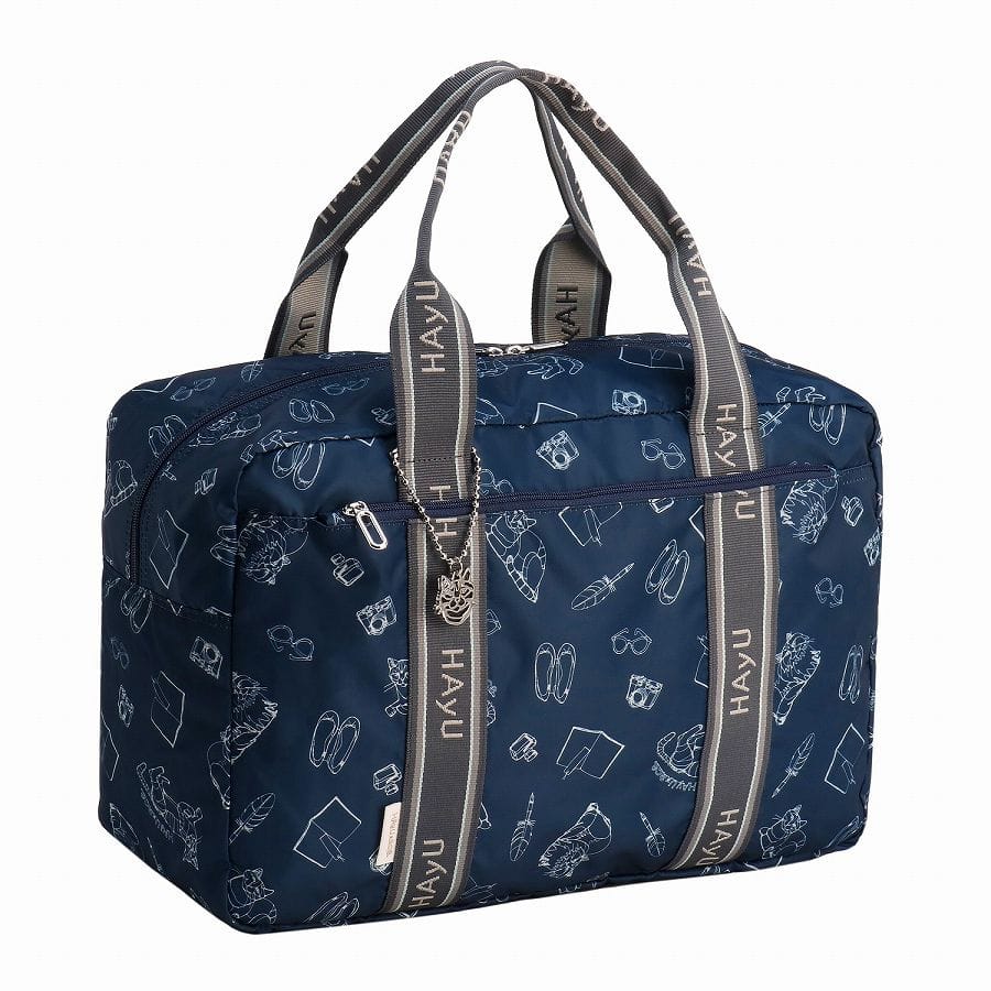 ace./エース HAyU フォールディングバッグ ボストンバッグ 17863 03:ネイビー柄 ボストン 32リットル