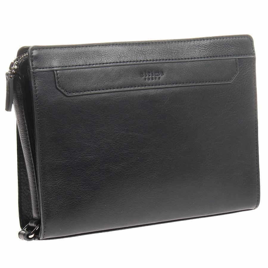 ultima TOKYO/ウルティマ トーキョー ケヴィン セカンドバッグ クラッチバッグ レザー 77991 01:ブラック クラッチ(スクエア型)