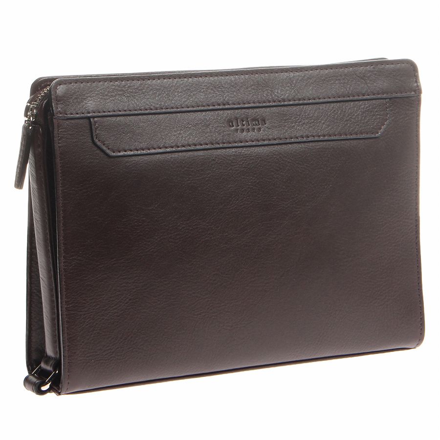 ultima TOKYO/ウルティマ トーキョー ケヴィン セカンドバッグ クラッチバッグ レザー 77991 08:ダークブラウン クラッチ(スクエア型)