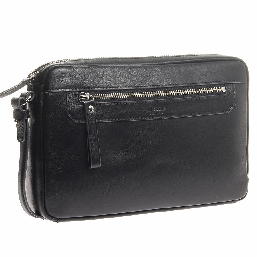 ultima TOKYO/ウルティマ トーキョー ケヴィン セカンドバッグ クラッチバッグ レザー 77992 01:ブラック クラッチ(ラウンド型)