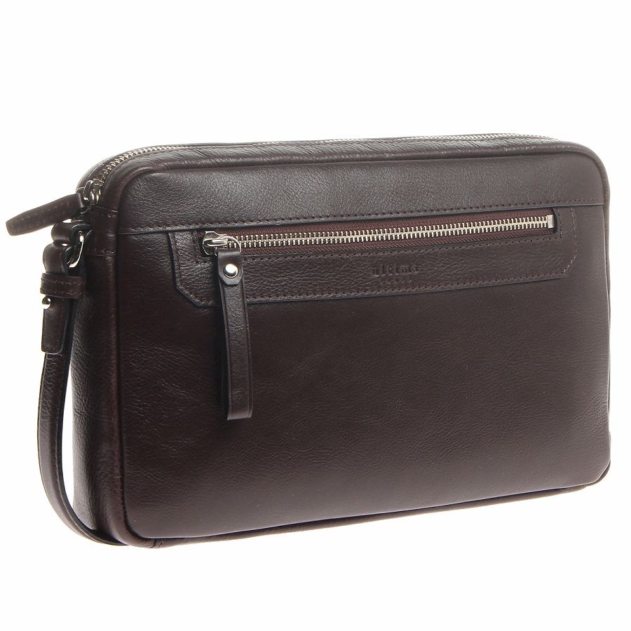 ultima TOKYO/ウルティマ トーキョー ケヴィン セカンドバッグ クラッチバッグ レザー 77992 08:ダークブラウン クラッチ(ラウンド型)