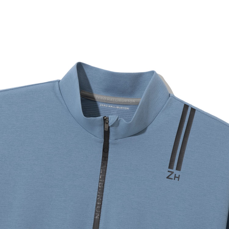 【ゼロハリバートン】ZHG-M5S7d | DELTA? SLX & CARAT Double-Rib Performance Mock ゴルフウェア メンズ モックネックシャツ ダブルリブ 82955 ホワイト M