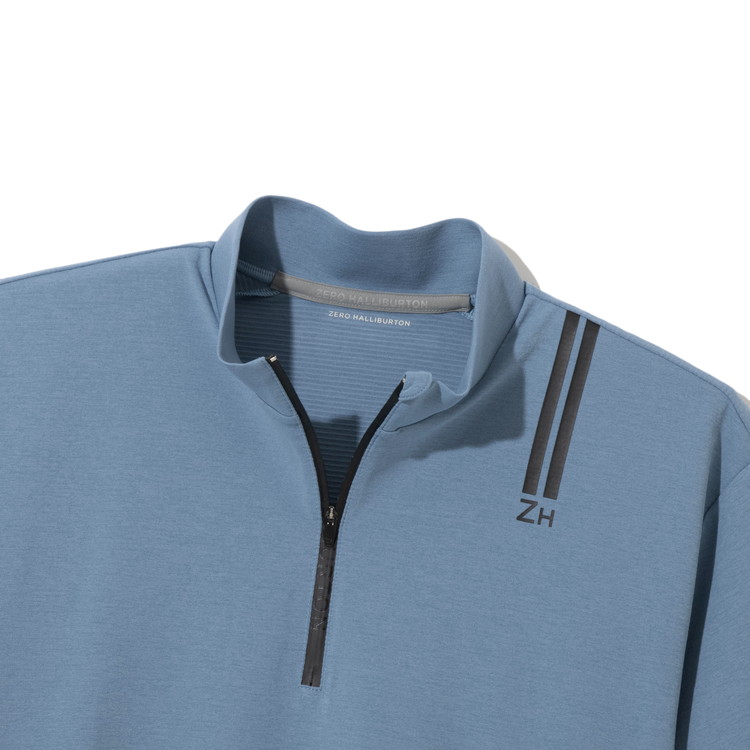 【ゼロハリバートン】ZHG-M5S7d | DELTA? SLX & CARAT Double-Rib Performance Mock ゴルフウェア メンズ モックネックシャツ ダブルリブ 82955 ホワイト M
