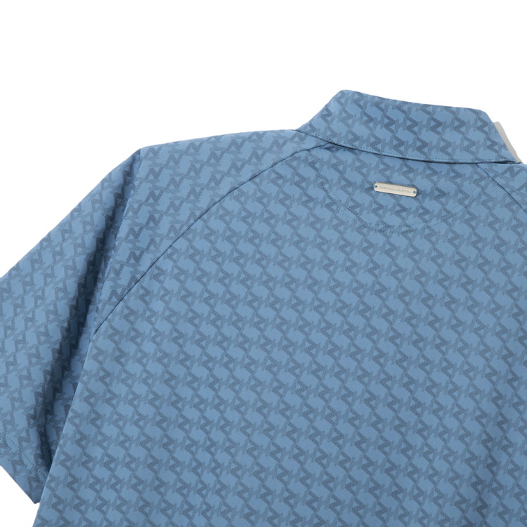 【ゼロハリバートン】ZHG-M5S6 | ZH Monogram Jacquard Shirt ゴルフウェア メンズ ジャガードシャツ 82951 ホワイト M