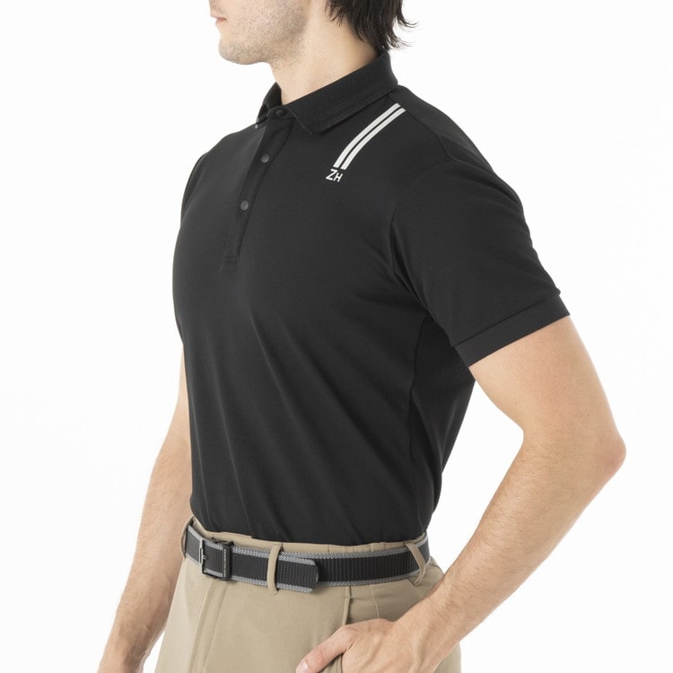 【ゼロハリバートン】ZHG-M5S4b | Double-Rib Golf Piqu Polo ゴルフウェア メンズ ポロシャツ ダブルリブ 82948 ホワイト L