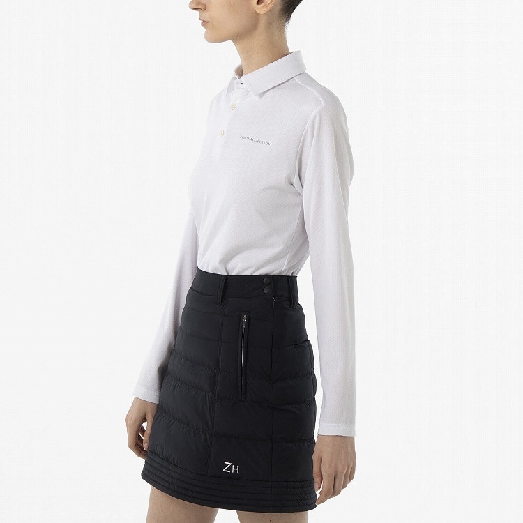 【ゼロハリバートン】 ZHG-W5A6a | Octa Long-Sleeve Polo ゴルフウェア 長袖ポロシャツ 秋冬 レディース 85143 White S