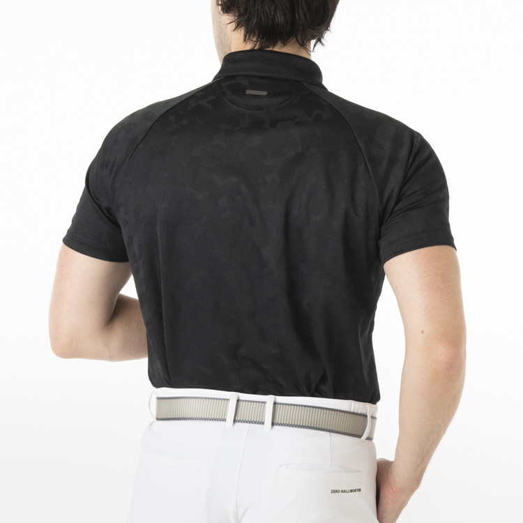 【ゼロハリバートン】ZHG-M5S8a | Elegant Camo Jacquard Polo ゴルフウェア メンズ カモジャガードシャツ 82956 ネイビー M