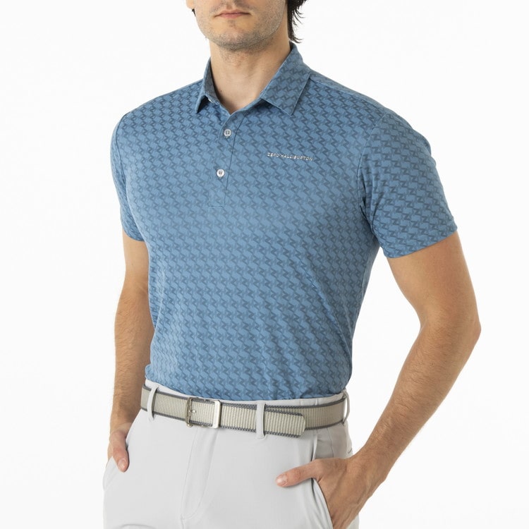 【ゼロハリバートン】ZHG-M5S6 | ZH Monogram Jacquard Shirt ゴルフウェア メンズ ジャガードシャツ 82951 ホワイト M