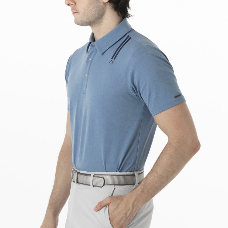 【ゼロハリバートン】ZHG-M5S7c | DELTA? SLX & CARAT Double-Rib Performance Shirt ゴルフウェア メンズ ポロシャツ ダブルリブ 82954 ホワイト M