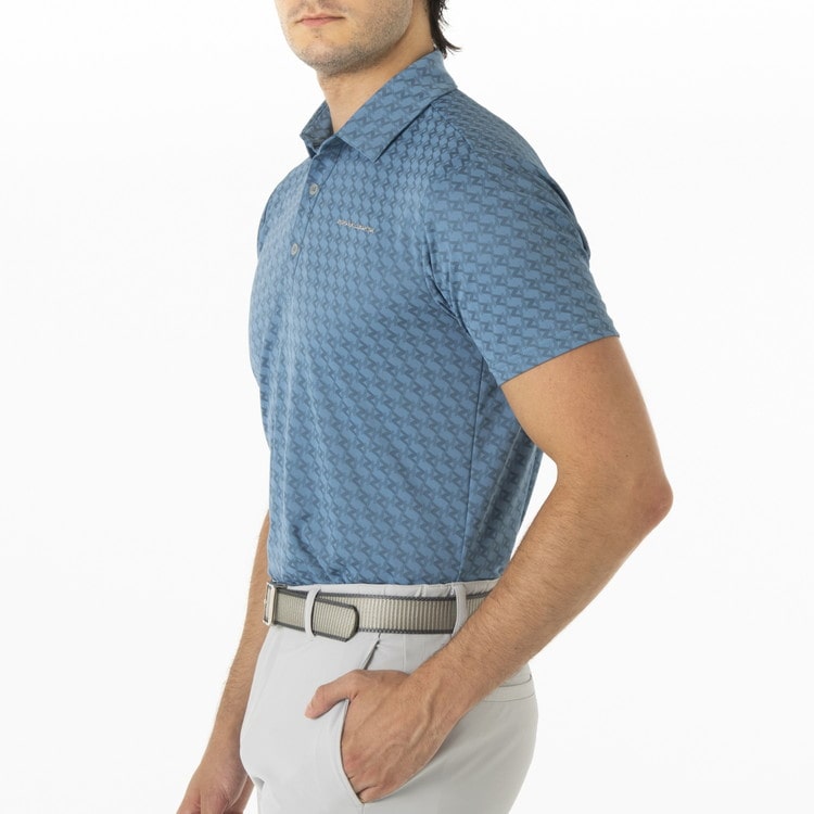 【ゼロハリバートン】ZHG-M5S6 | ZH Monogram Jacquard Shirt ゴルフウェア メンズ ジャガードシャツ 82951 ホワイト M