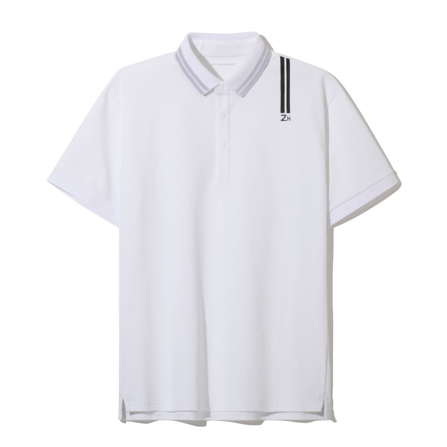 【ゼロハリバートン】ZHG-M5S4b | Double-Rib Golf Piqu Polo ゴルフウェア メンズ ポロシャツ ダブルリブ 82948 ホワイト L