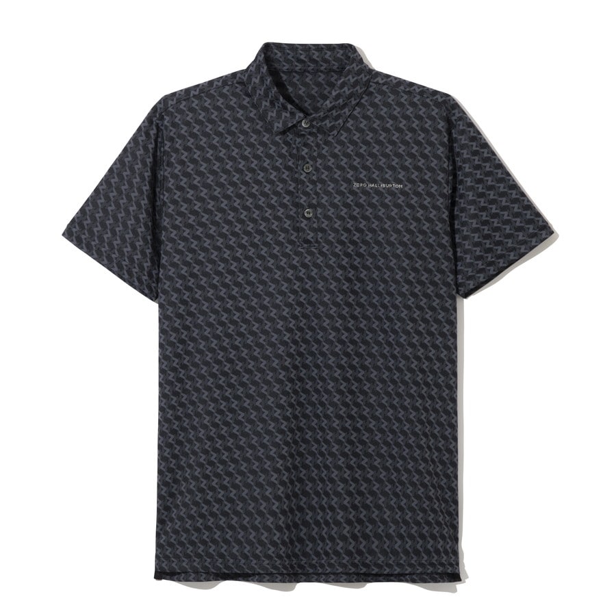 【ゼロハリバートン】ZHG-M5S6 | ZH Monogram Jacquard Shirt ゴルフウェア メンズ ジャガードシャツ 82951 ブラック M