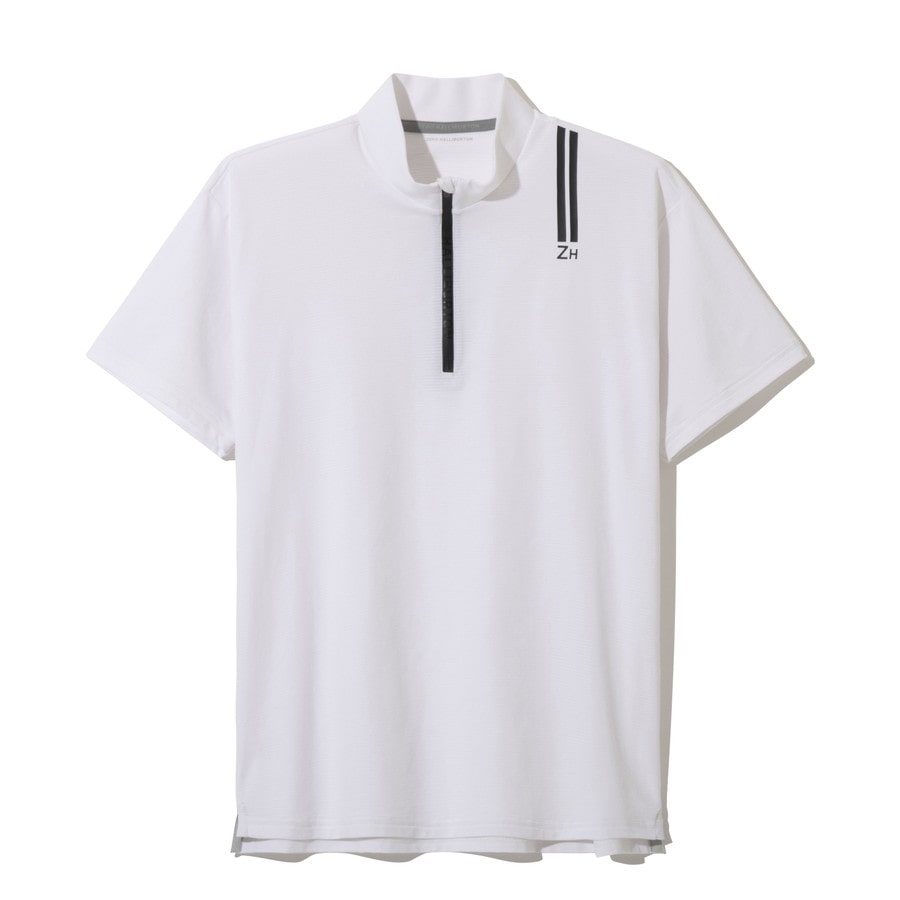 【ゼロハリバートン】ZHG-M5S7d | DELTA? SLX & CARAT Double-Rib Performance Mock ゴルフウェア メンズ モックネックシャツ ダブルリブ 82955 ホワイト M