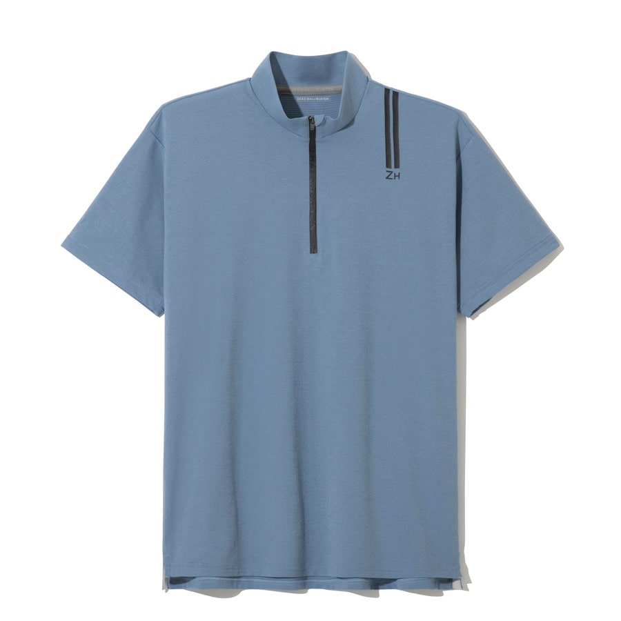 【ゼロハリバートン】ZHG-M5S7d | DELTA? SLX & CARAT Double-Rib Performance Mock ゴルフウェア メンズ モックネックシャツ ダブルリブ 82955 ライトブルー 2L