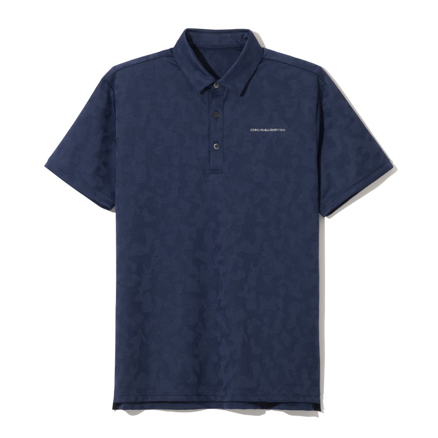 【ゼロハリバートン】ZHG-M5S8a | Elegant Camo Jacquard Polo ゴルフウェア メンズ カモジャガードシャツ 82956 ネイビー M