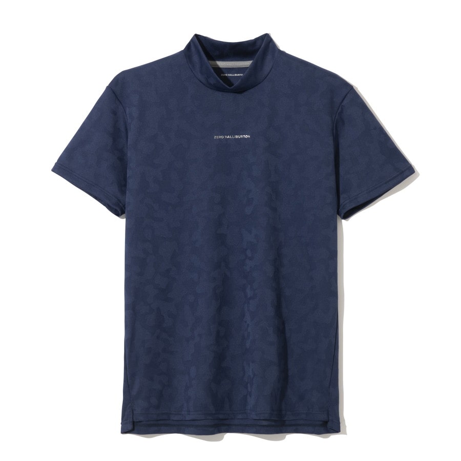 【ゼロハリバートン】ZHG-M5S8b | Elegant Camo Jacquard Mock Neck Shirt ゴルフウェア メンズ カモジャガードモックネックシャツ 82957 ネイビー M