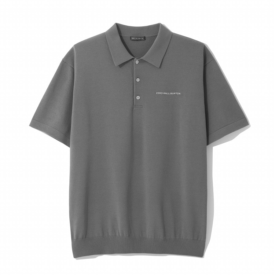 【ゼロハリバートン】 ZHG-M5A4c | Short-Sleeved Knit Polo ゴルフウェア ニットポロシャツ 秋冬 メンズ 85115 Grey 2L