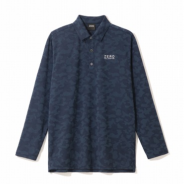 【ゼロハリバートン】 ZHG-M5A9a | Camouflage Long-Sleeve Polo ゴルフウェア カモフラ柄長袖ポロシャツ 秋冬 メンズ 85126