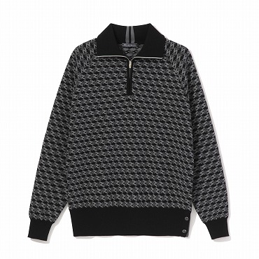 【ゼロハリバートン】 ZHG-W5A4b | Monogram Half-Zip Knit ゴルフウェア モノグラム柄ハーフジップニット 秋冬 レディース 85137