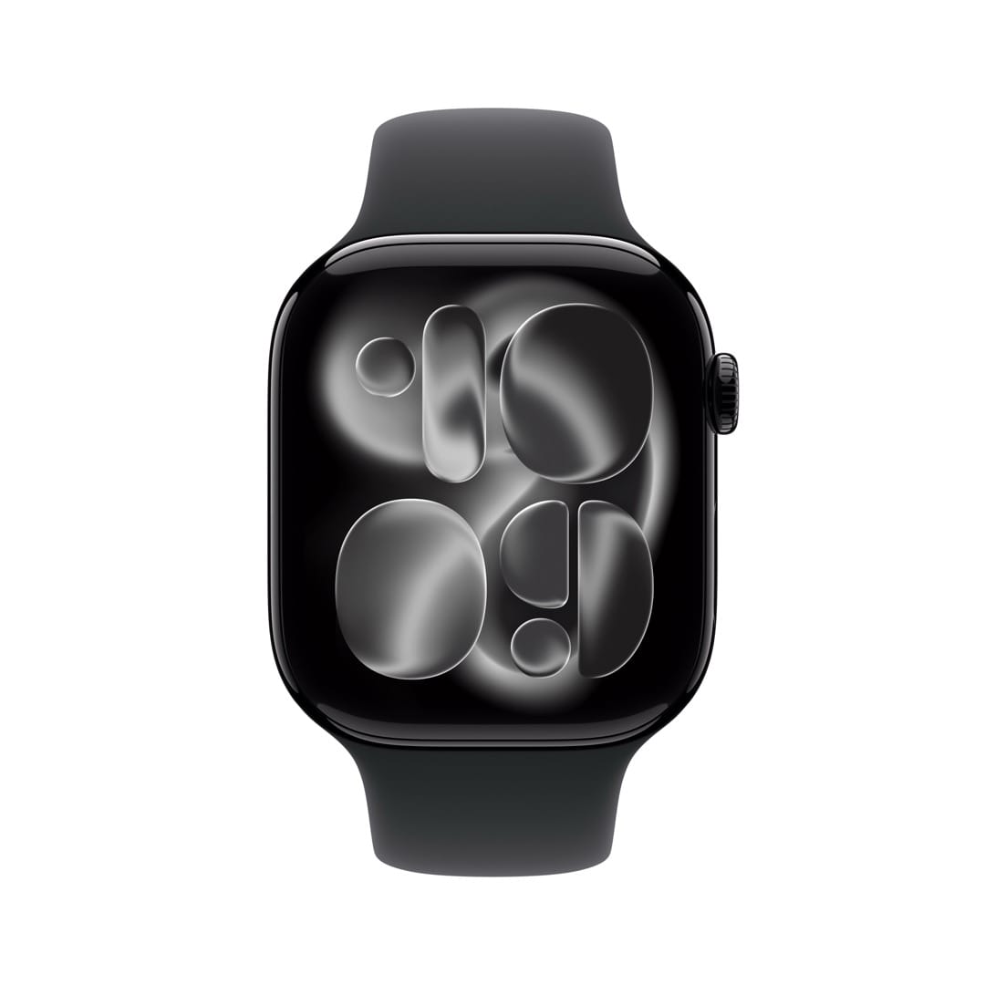 Apple Watch Series 11(GPS + Cellularモデル)- 46mmジェットブラックアルミニウムケースとブラックスポーツバンド - M/L with AppleCare+