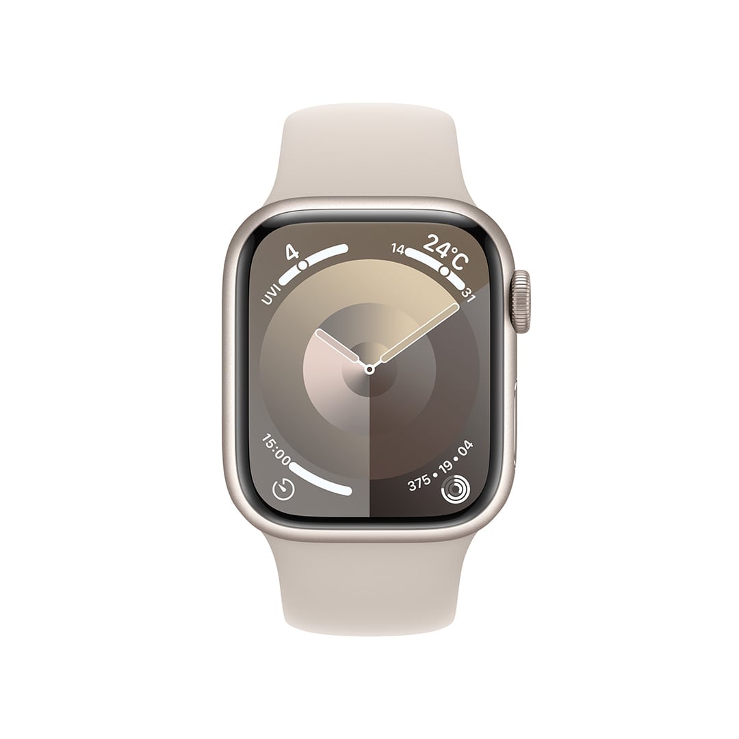 Apple Watch Series 9（GPSモデル）- 41mmスターライトアルミニウムケースとスターライトスポーツバンド - M/L