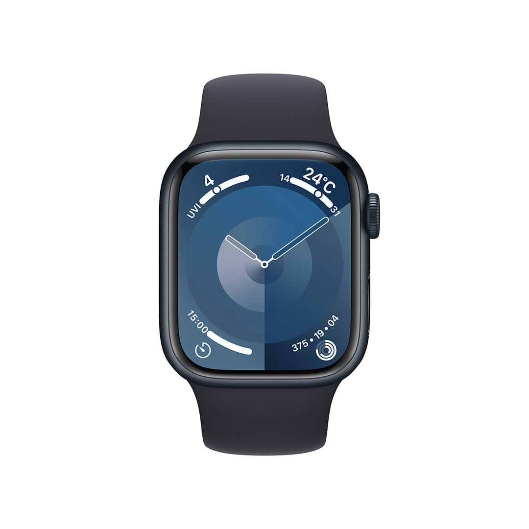 Apple Watch Series 9（GPSモデル）- 41mmミッドナイトアルミニウムケースとミッドナイトスポーツバンド - S/M with  AppleCare+