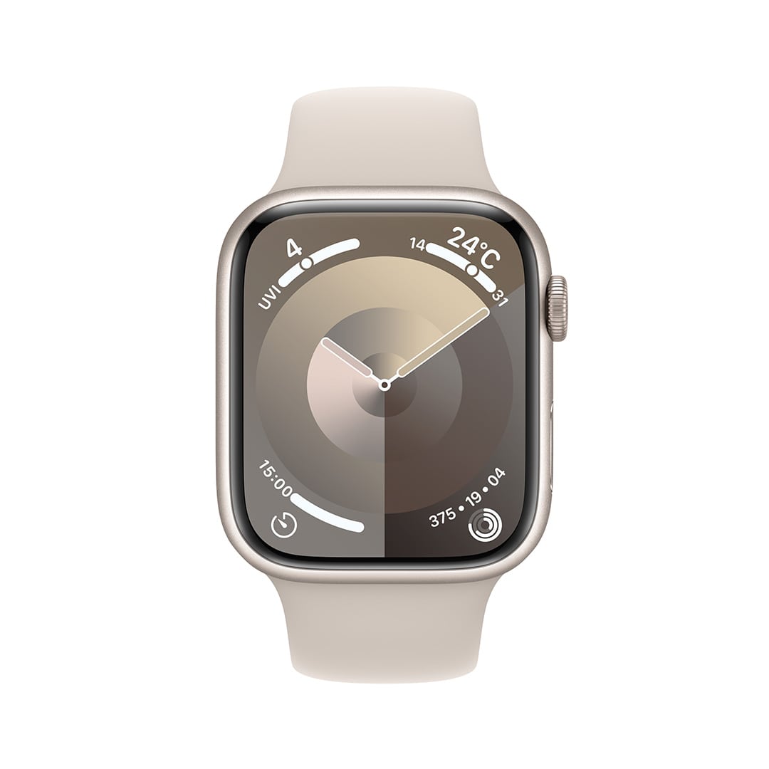 Apple Watch Series 9(GPS + Cellularモデル)- 45mmスターライトアルミニウムケースとスターライトスポーツバンド - M/L AppleWatch
