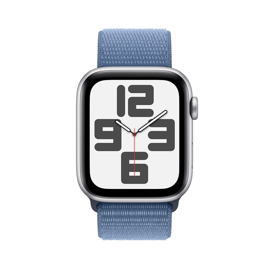 Apple Watch SE（GPS + Cellularモデル）- 44mmシルバーアルミニウムケースとウインターブルースポーツループ