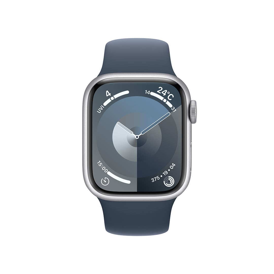Apple Watch Series 9（GPS + Cellularモデル）- 41mmシルバーアルミニウムケースとストームブルースポーツバンド -  M/L