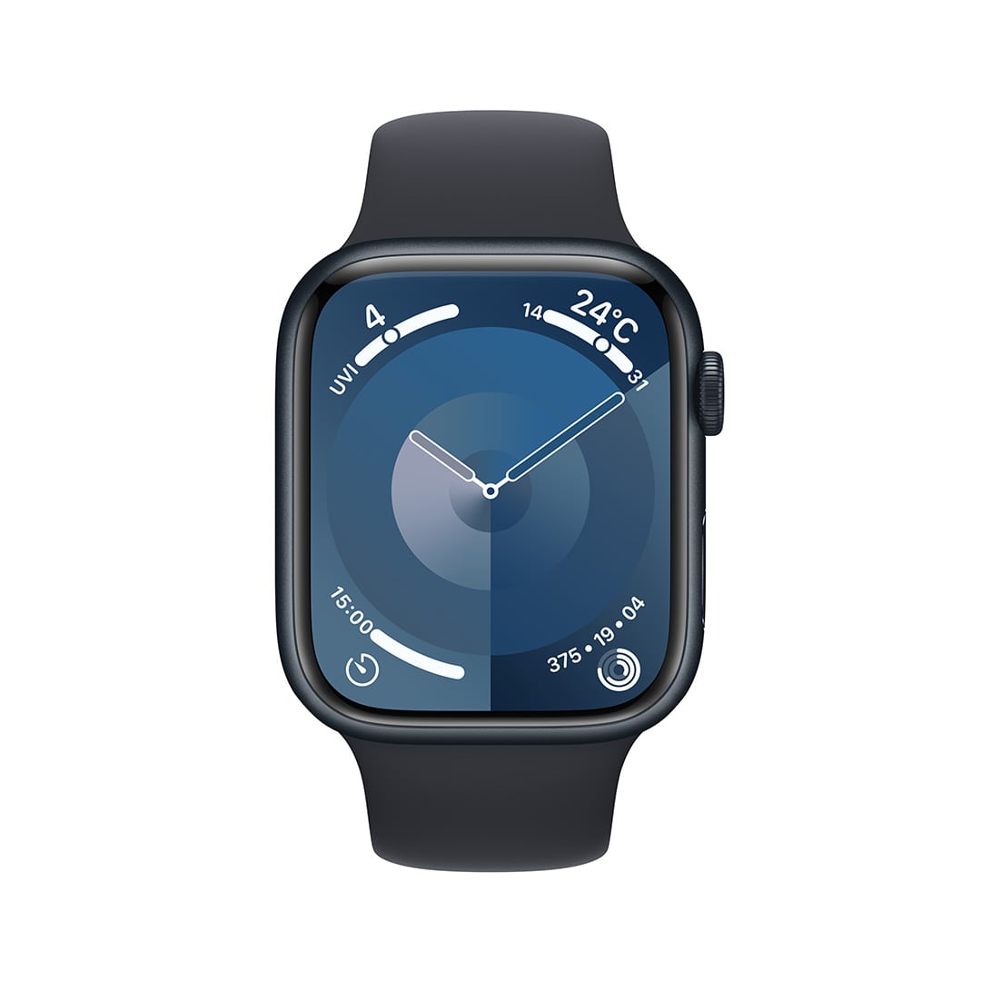 Apple Watch Series 9（GPS + Cellularモデル）- 45mmミッドナイトアルミニウムケースとミッドナイトスポーツバンド  - S/M