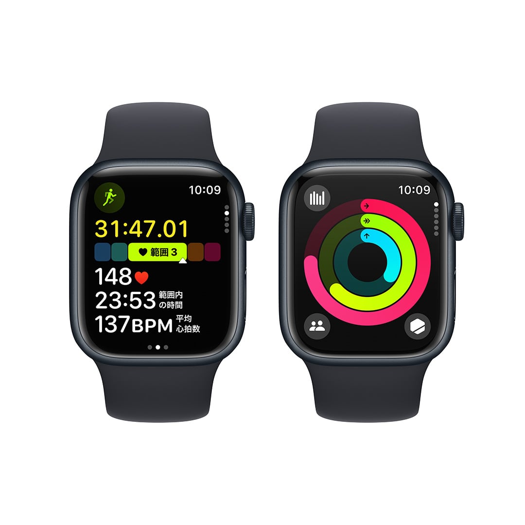 Apple Watch Series 9（GPSモデル）- 41mmミッドナイトアルミニウム