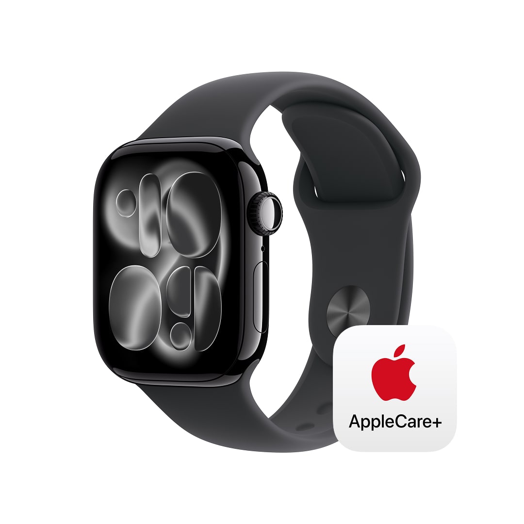 Apple Watch Series 11(GPS + Cellularモデル)- 42mmジェットブラックアルミニウムケースとブラックスポーツバンド - S/M with AppleCare+