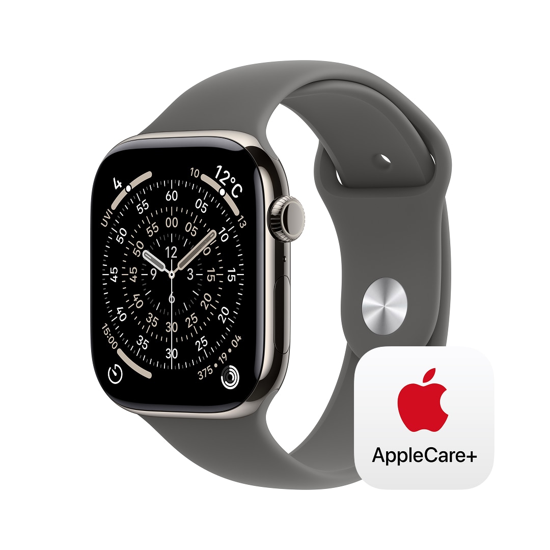 Apple Watch Series 11(GPS + Cellularモデル)- 46mmナチュラルチタニウムケースとストーングレイスポーツバンド - S/M with AppleCare+