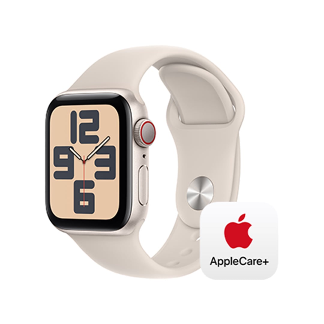Apple Watch SE（GPS + Cellularモデル）- 40mmスターライトアルミニウムケースとスターライトスポーツバンド - M/L  with AppleCare+: Apple Rewards Store｜JAL Mall