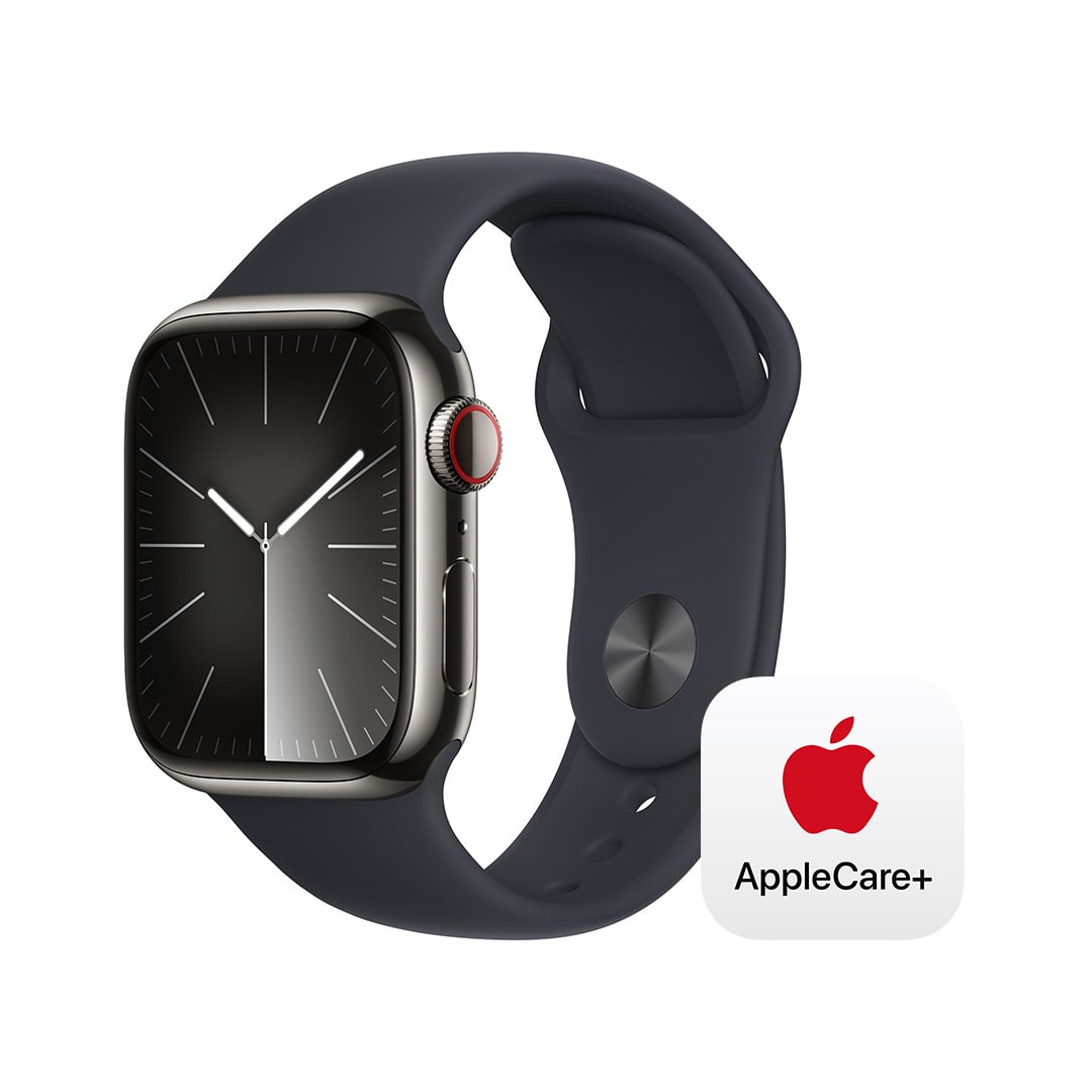Apple Watch Series 9（GPS + Cellularモデル）-  41mmグラファイトステンレススチールケースとミッドナイトスポーツバンド - M/L with AppleCare+: Apple Rewards  Store｜JAL Mall