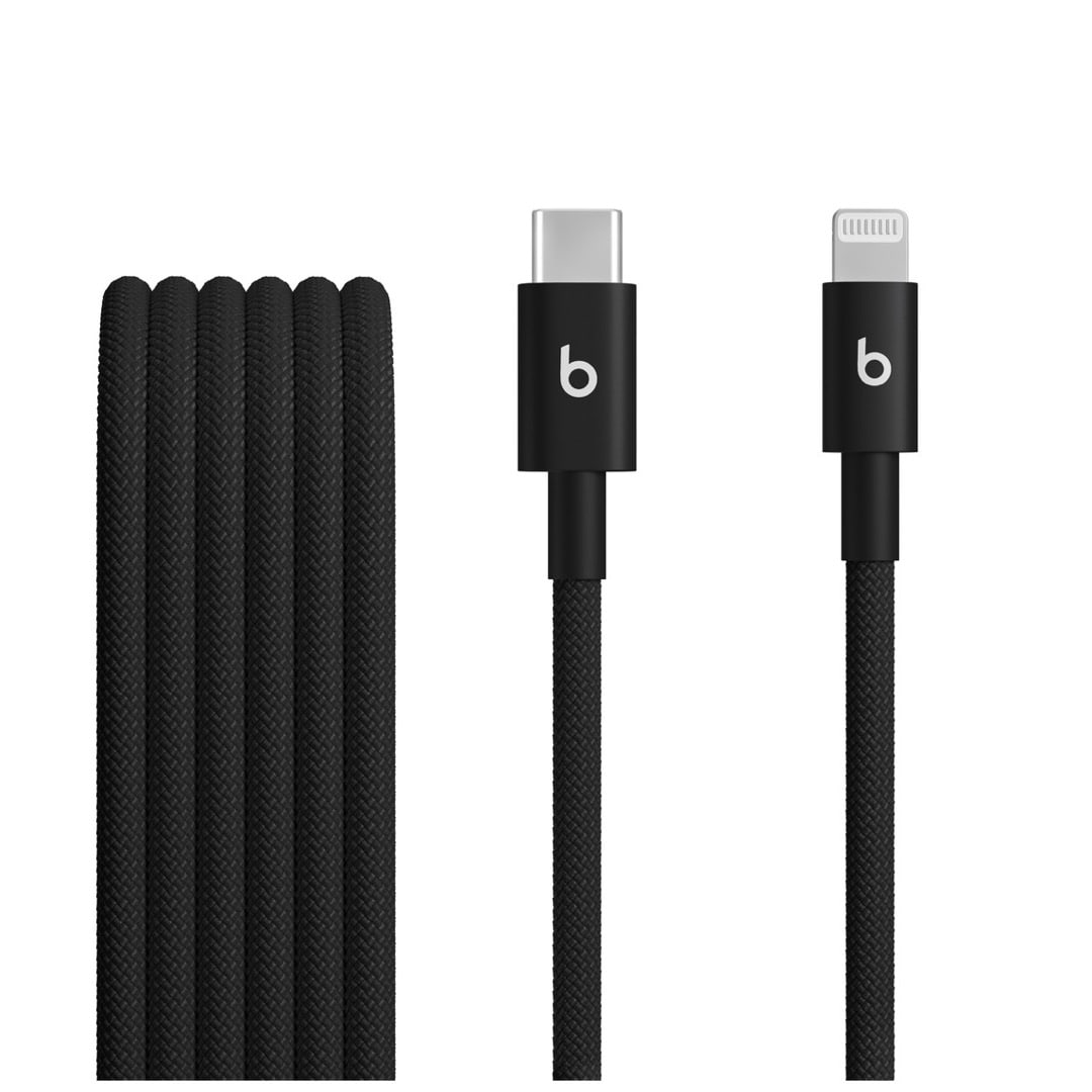 Beats USB-C - Lightning 編み込み式充電ケーブル（1.5m）- ボルトブラック