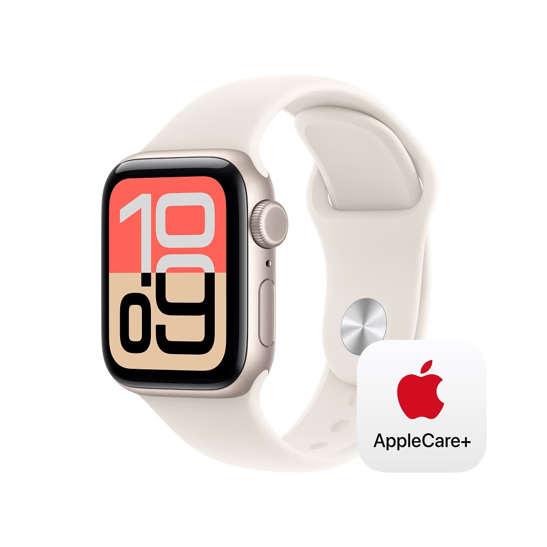 Apple Watch SE 3（GPS + Cellularモデル）- 40mmスターライトアルミニウムケースとスターライトスポーツバンド - S/M with AppleCare+