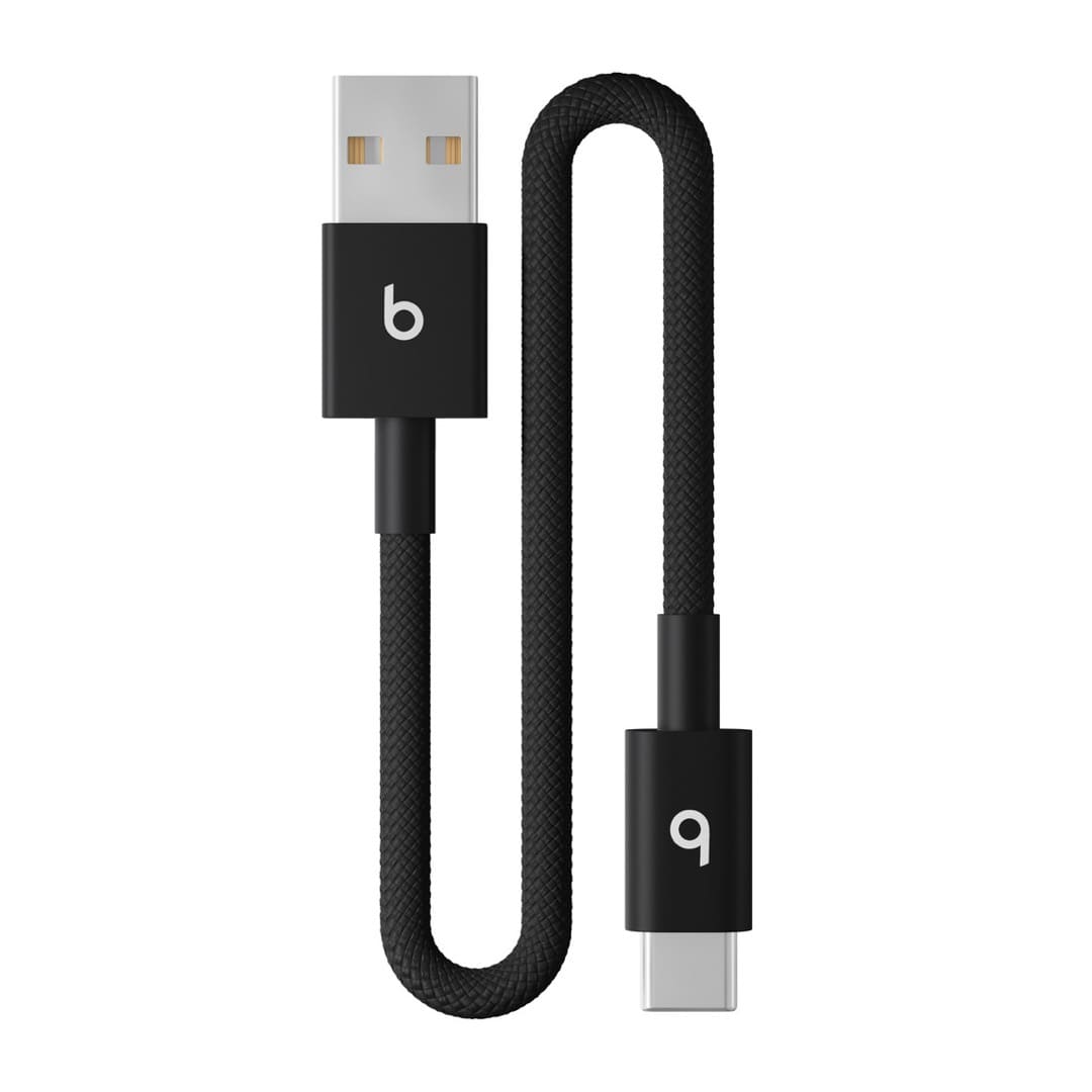 Beats USB-A - USB-C 編み込み式充電ショートケーブル（20cm） - ボルトブラック