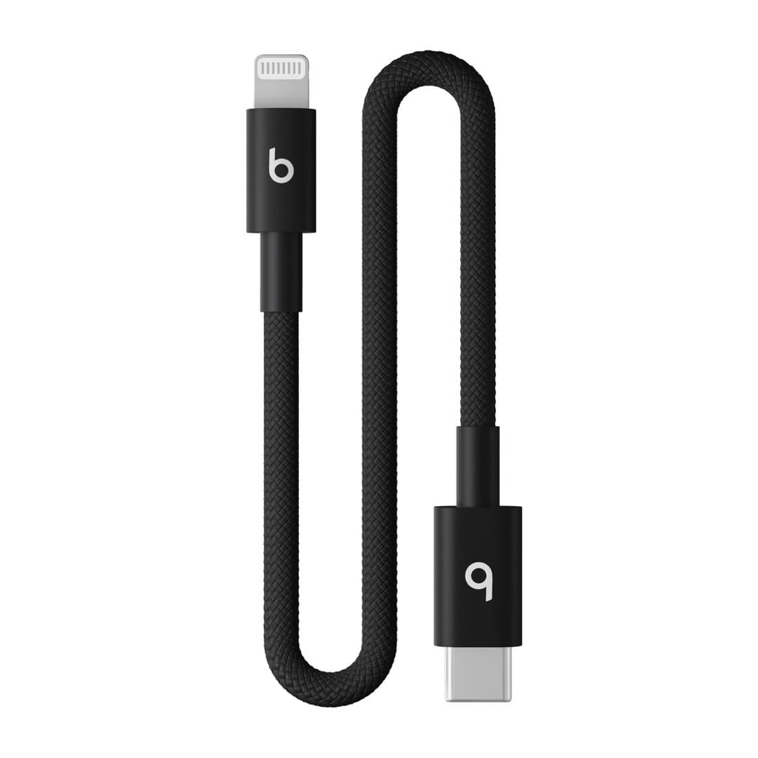 Beats USB-C - Lightning 編み込み式充電ショートケーブル（20cm） - ボルトブラック