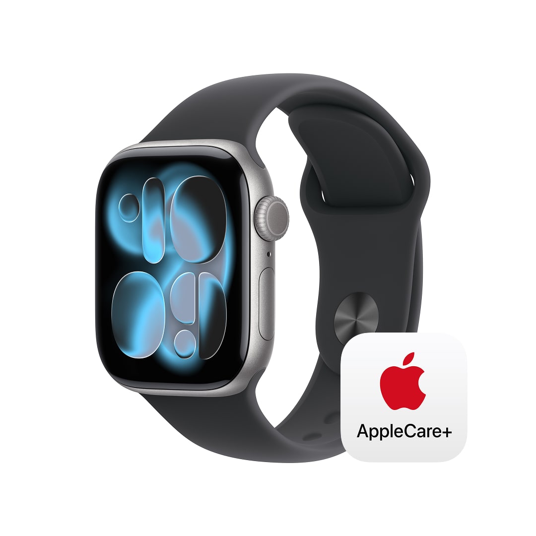 Apple Watch Series 11（GPSモデル）- 42mmスペースグレイアルミニウムケースとブラックスポーツバンド - M/L with AppleCare+